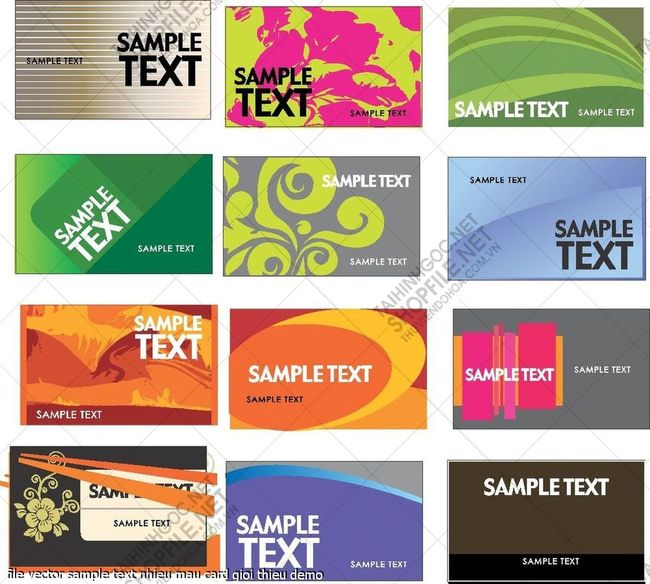 file vector sample text nhieu mau card gioi thieu 